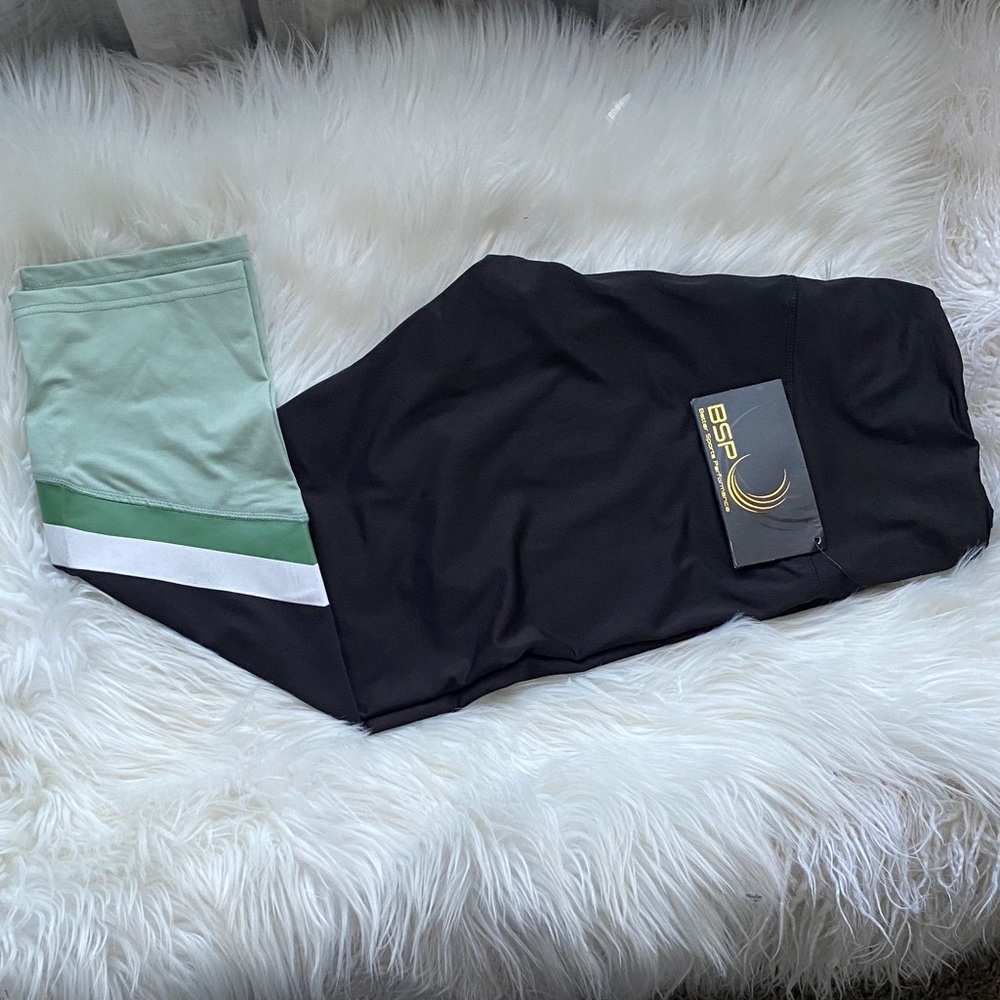 BSP Women's Black and Green Leggings